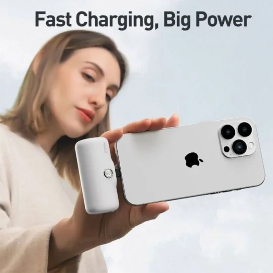 iWalk Linkme Pro Fast Charge Pocket Battery USB-C 4800 Mah (White)